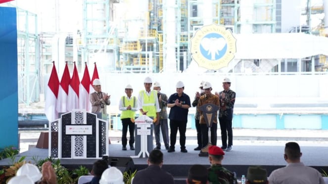 Jokowi resmikan Pabrik Baru Pupuk Iskandar Muda.